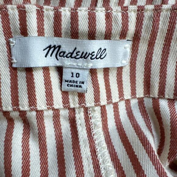 Madewell Clay Stripe Patio Button-Front Midi Skirt Women 10 - Picture 6 of 8